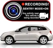 Car Camera Decal - Car Warning Sticker, Security Camera Recording Decal | Vehicle Monitoring Notice, CCTV Cam Dash Video Decal, Anti-Theft CCTV Alert for Car Window & Door