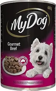 MY DOG Adult Wet Dog Food Gourmet Beef 400g Can, 24 Pack