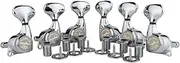 Guyker Guitar Locking Tuners (3L + 3R) - 1:21 Lock String Tuning Key Pegs Machine Head Set Replacement for ST TL SG LP Style Electric, Folk or Acoustic Guitars - Chrome