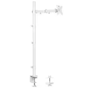 VIVO White Single Monitor Tall Adjustable Mount, Fits Computer Screens up to 27"