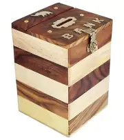 Handmade Wooden Piggy Bank Money Bank Coin Box Money Box Gift Items