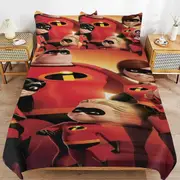 v3020 Bed Sheets Bedding The Incredibles Cartoon Bedding Sets Ultra Soft Skin-Friendly Duvet Cover 3 Piece, Cute Comforter Cover Bed Set for Boys Gir