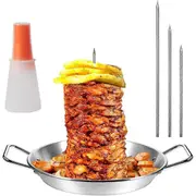 Skewer for Grill, Stainless Steel Vertical Skewer, Brazilian Vertical Spit Stand with 3 Removable S As Shown