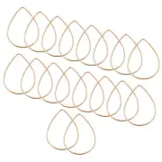 Beading Hoop Earrings, 60Pcs Drop Shape Beading Findings(32x22mm, Rose Gold)