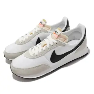 Nike 休閒鞋 Waffle Trainer 2 男女鞋 經典款 復古鞋型 舒適 情侶穿搭 麂皮 米白 黑 DH1349-100 [ACS 跨運動]