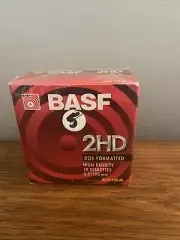 BASF 2HD 10 Dos Formatted Floppy Diskettes Disk 3.5" High Density Sealed New