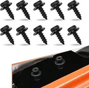 Fluher 10 PCS Car Self-Tapping Fastening Bolts, Fender Bumper Lower Guard Body Fixing Screws, 0.24" Thread Diameter Pointed Bolt Replacement Parts 90159-60498, Compatible with Toyota Lexus (Black)