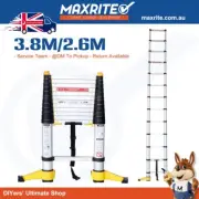 2.6M/3.8M Telescopic Aluminium Ladder Extension Extendable Step Adjustable 150KG