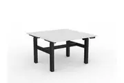 OL Agile 2 Column Electric Height Adjustable Shared Desk White Top Black Frame