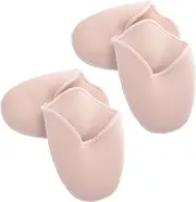 Happyyami 4pcs Slip Ballet Toe Pads Soft Foot Protector Caps for Dance Shoes Comfortable Knitted Fabric Sebs Material Shock Absorbing Forefoot Cushion Sleeves
