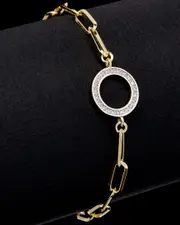 Meshmerise 18K Over Silver 0.18 ct. tw. Diamond Circle Bracelet
