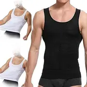 [UBALDI] Shaperluv Male Shaper Tank, Shaperluv Mens Slimming Body Shaper Vest, Shaperluv Body Shaper Shirt, Compression Tank Top for Men Shapewear Slimming Body Shaper Vest Tummy Control Undershirts (2Pcs-C,S)