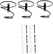 3pcs Wall-mounted Simple Wine Rack Iron Metal Single Bottle Presentation Rack Elegant Storage Organizer for Home Bar