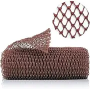 Authentic African Net Sponge with Knots- Long Stretch Exfoliating Sapo Body Scrubber, African Bath Sponge for Back & Feet, Dead Skin Remover, Shower Wash Cloth, 120CM, Coffee
