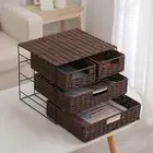 Paper Storage Box Drawer Type Home Multiuse for Tabletop Cabinet Living Room