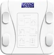 Digital Body Weight Bathroom Scale, Digital Weight Scale Human Health Analyzer Bathroom Scale Multi-Function Highly Accurate(White)