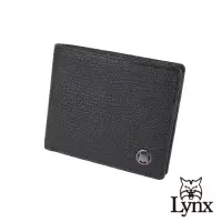 在飛比找Yahoo奇摩購物中心優惠-【Lynx】美國山貓大象紋進口牛皮6卡短夾皮夾-黑色 雙鈔/