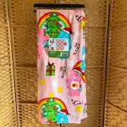 NWT Care Bears Christmas Plush Blanket Viral 50x70 Inch Pink Soft Character