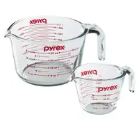 在飛比找松果購物優惠-【美國康寧 Pyrex 】 單耳量杯1000ml+250ml