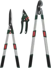 3-Piece Telescopic Garden Tool Set: Loppers, Shears & Pruning Tools in Red/Green