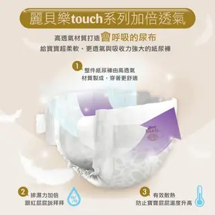 麗貝樂 Touch嬰兒紙尿褲新生兒2號(NB-32片x6包/箱)新升級