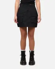 [X-Girl] X-girl Women's Easy Patch Pocket Mini Skirt Black - Size 10 10 Black