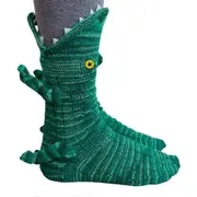 Unisesx Xmas Knitted Animal Pattern Socks Funky Mid Calf Socks Crocodile