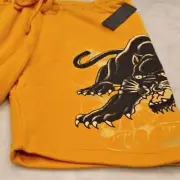 New Ed Hardy Black Panther Gold Yellow Sweatpant Shorts Lg Drawstring Y2k Style