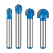 4pcs 1/4 Inch Shank Round Nose Router Bit Core Router Bit Set Replacement