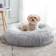 Cama Calmante Para Perros Y Gatos Donut anti Ansiedad Acolchada Suave Y Calida