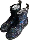 DOC DR MARTENS 1460 PASCAL BLACK MYSTIC FLORAL BACKHAND LEATHER LACE UP BOOTS 10
