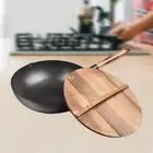 Chinese Wok Manual Forging Iron Pan Boiling Induction Cooker Flat Bottom Wok