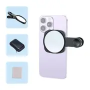 Selfie Mirror Compact Mirror for Phone Universal Phone Clip Compatible with iPhone 14/13/12/11 black
