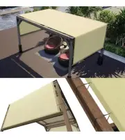 8' W x 12' L Beige Pergola Sun Shade Canopy Replacement Cover