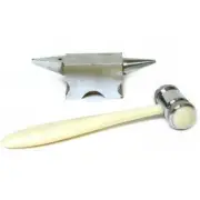 Double Horn Anvil & Double Head Hammer Jeweler Metalsmith Shaping Tools Kit 2Pcs