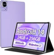 Tablet 11 inch Android 14 Tablets, 24GB+256GB+1TB Expand, Widevine L1 Purple
