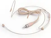 Sujeetec Headset/Headworn Microphone – 3.5mm Screw Lock Microphone for Sennheiser Wireless System & Bodypack Transmitter-Beige Dual Earhook Omnidirectional Headset Head Mic