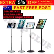 NEW A2 A3 A4 Floor Poster Stand Foyer Pedestal Sign Holder Business Menu Display