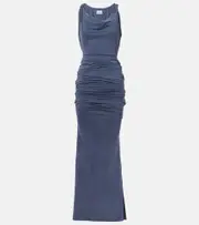 [Vivienne Westwood] Vivienne Westwood Liz draped jersey maxi dress AU 8 blue