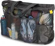 [GOTDYA] XL Mesh Beach Bags and Totes, Extra Large Beach Bag with Zipper and Pockets, Oversized Big Beach Duffle Bag for Towels Beach Toys, Ideal for Your Family Pool Trip