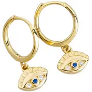 ANYCO Earrings Gold Plated Blue Zircon Creative Eye Stud For Women Teen Girl Fine Perfect Fashion Stylish Accessories Jewelry Gifts