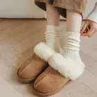 1 Pair Women Socks Twist Pattern Anti-freeze Winter Simple Casual Solid Color