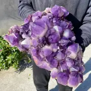 28.9lb Large Natural Amethyst geode quartz cluster crystal specimen Healing