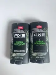 2x Axe GREEN GERANIUM Cedar Patchouli Aluminum Free Deodorant 2.6oz New Limited