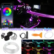 6M Car RGB Interior Ambient LED Strip Light APP Music Control Atmosphere Lamps (for: Audi)