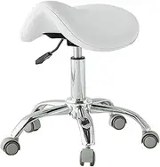 Adjustable Saddle Stool Chairs with Medical Wheel, Ergonomic Rolling Chair Hydraulic Stools, Easy to Install Hygienist Dentist Professional Chair(White)