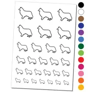 Rough Collie Dog Outline Temporary Tattoo Water Resistant Set Collection
