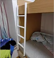 High Bed Ladder White, Bunk Ladder Only, Kids Adults Lifted Bed Ladder for RV School Bedroom, Iron Replacement Ladder Camper Climbing Ladder (Size : Hook Style-1.3m/51.1")