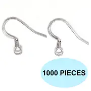 1000 Pack Silver Earrings Ear Wire Metal French Shepherd Hook Findings Bulk