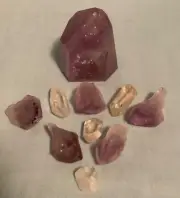Amethyst tower obelisk amethyst points quartz crystal points rough clear quartz